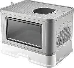 Caixa De Areia Fechada Banheiro Gato Grande Anti Odor Com Pá