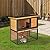PawHut Wood-metal Rabbit Hutch Guinea Pig Hutch Elevated Pet House Bunny Cage with Slide-Out Tray Openable Roof Outdoor 89.5 x 45 x 81cm Light Yellow