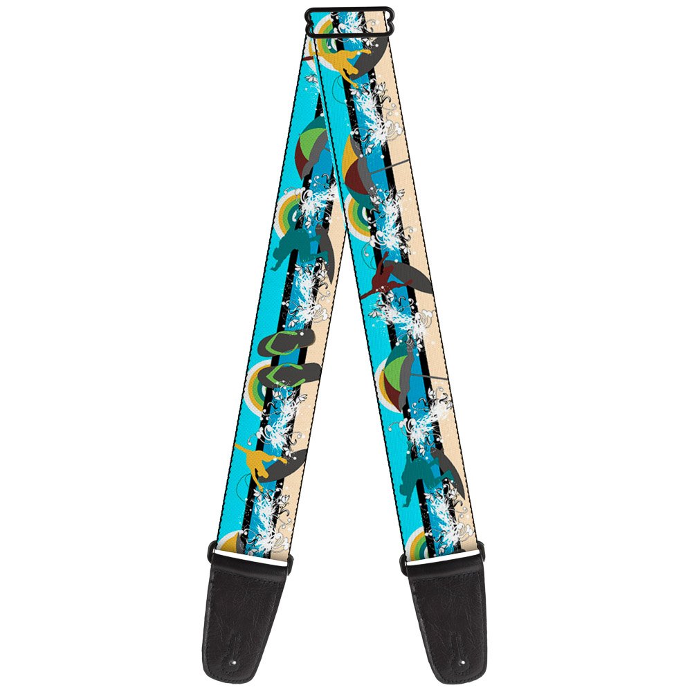 Buckle-Down Guitar Strap Beach Scene 1 2 Inches Wide (GS-W30251)