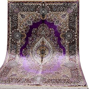 RUG Fangcun 4’x6 ‘roze handgemaakte zijde tapijten Klassieke Perzische tapijten hand geknoopt voor huisdecoratie Ouzyu…