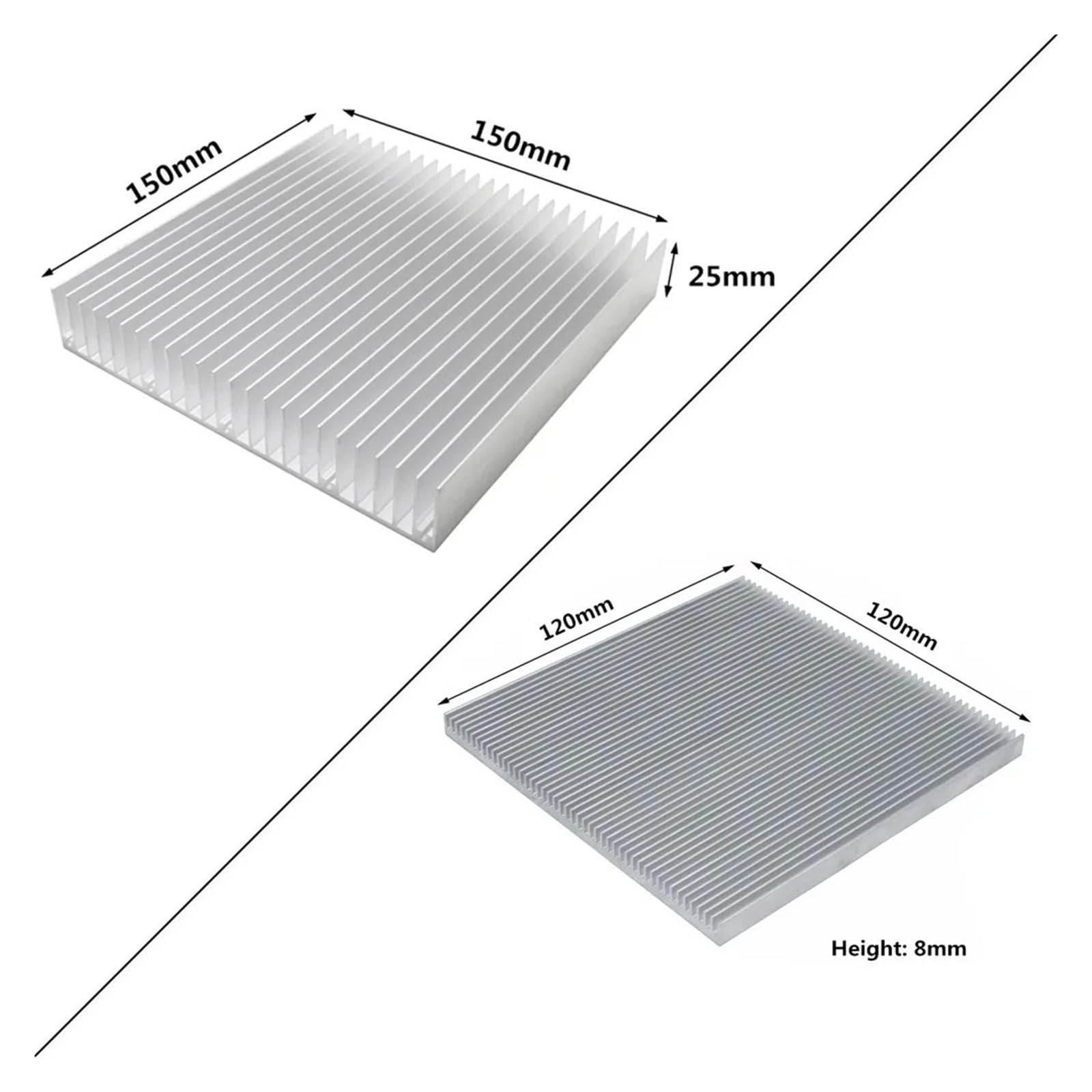 Dissipatore di calore in alluminio, dissipatore di calore per chip elettronico LED, dissipazione del calore con nastro termico (100 x 100 x 30 mm)
