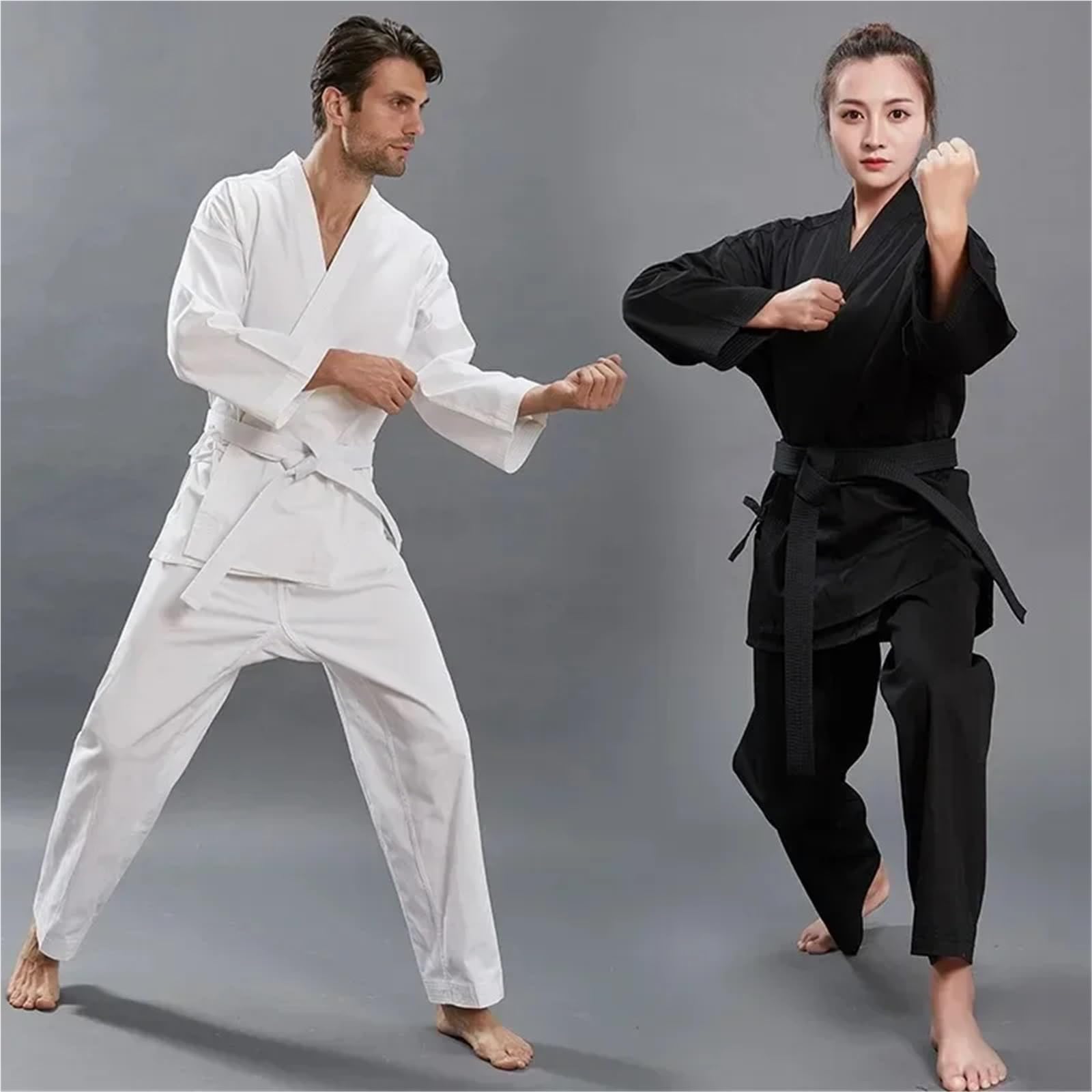 Trajes de Judo Uniforme Karate for Adultos Estudiante Gi Artes Marciales con cinturón Blanco para Adultos