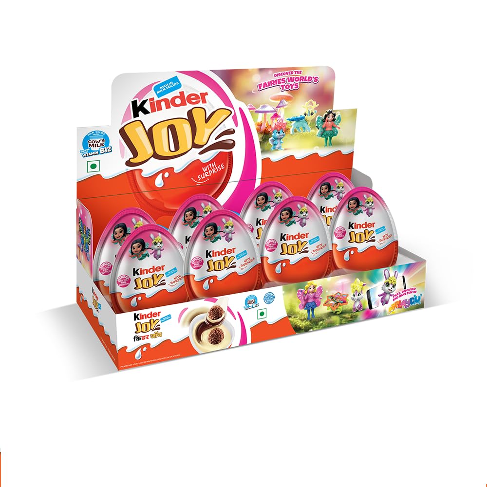 Kinder Joy Chocolate Snack with Surprise, Pink, 20g X 8N =160 g