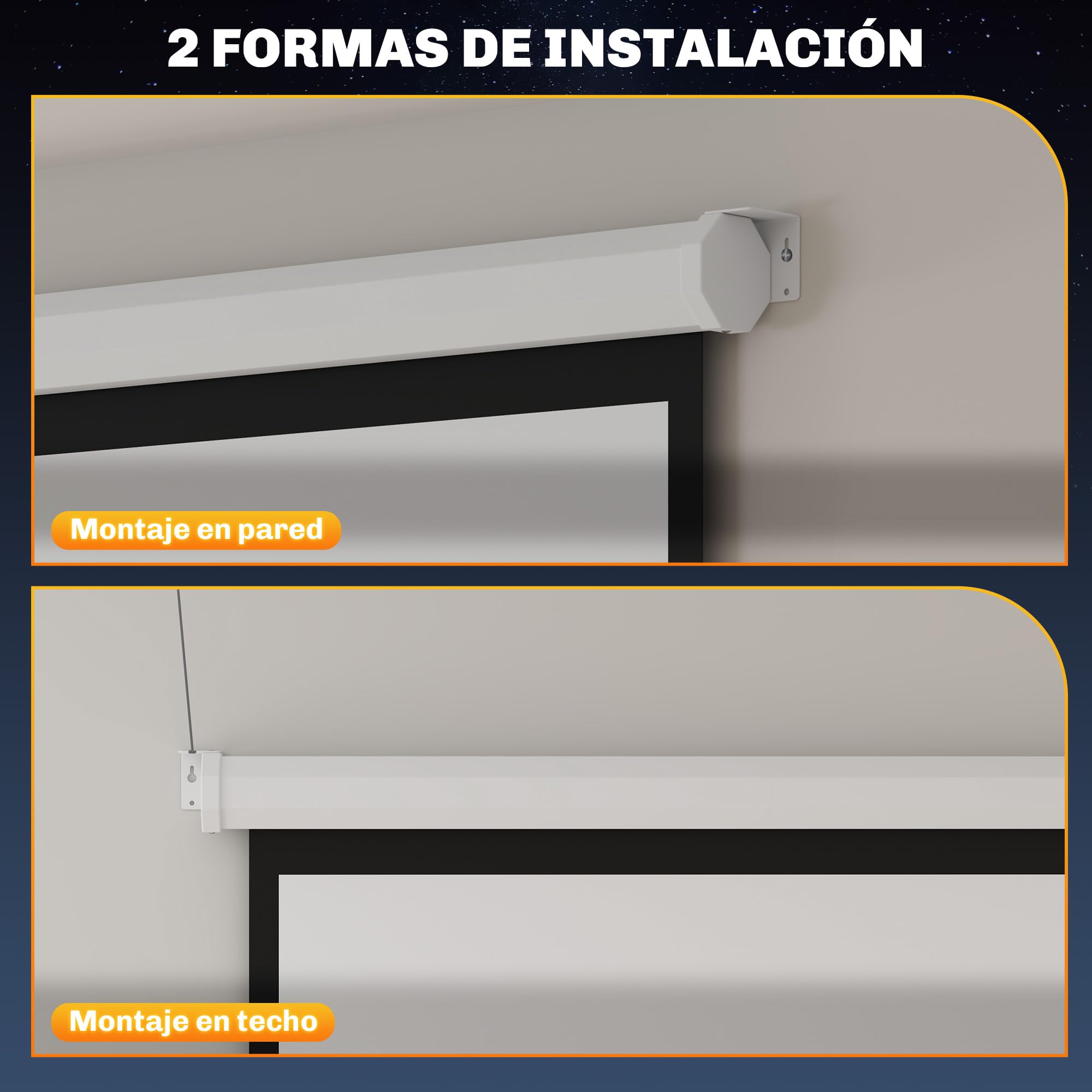 HOMCOM Pantalla de Proyector Manual 84 Pulgadas Pantalla de Proyección Portátil Formato 4:3 Ángulo de Visión de 160° para Interior y Exterior Eventos Deportivos Cine en Casa Patio 165x124 cm Blanco