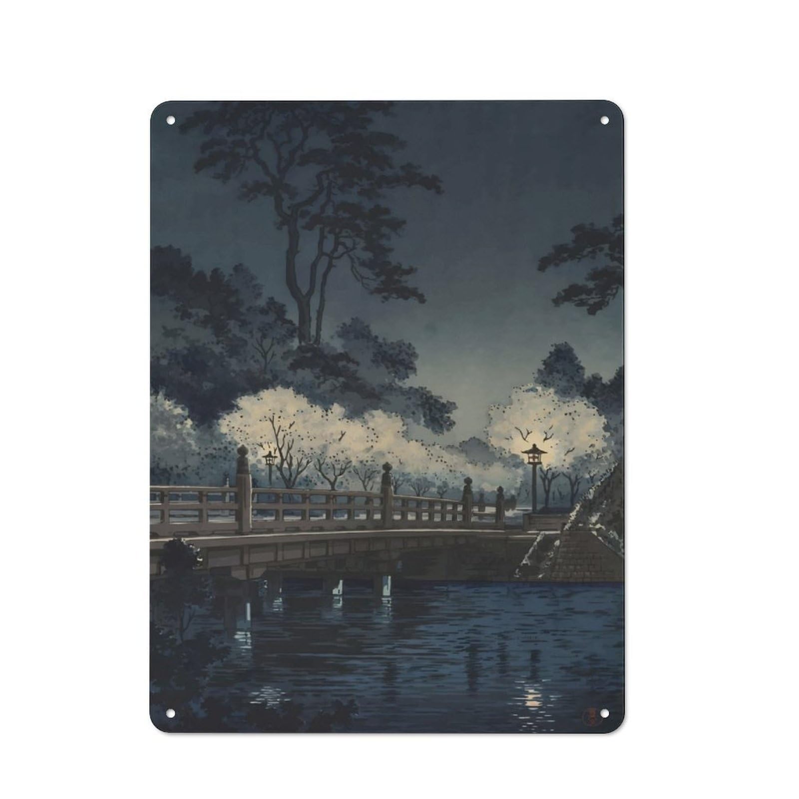 Junmoney Benkei Bridge 1933 Rustic Tin Sign 40X30cm For Living Room Or Hallway, Suited To Living Room Decor Lovers