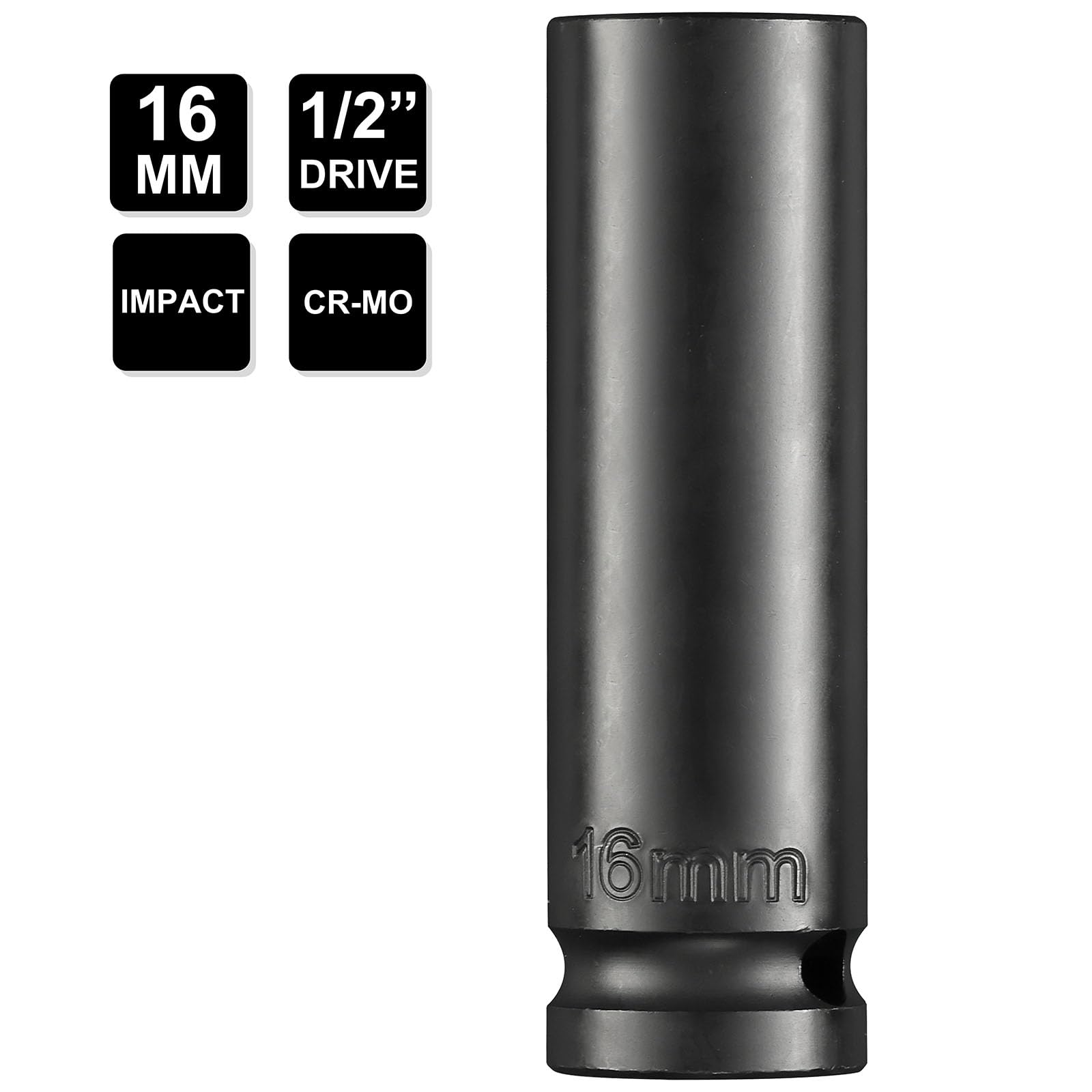 38 Mm 1/2" Drive Deep Metric Impact Thin Wallled Socket 6 Caras