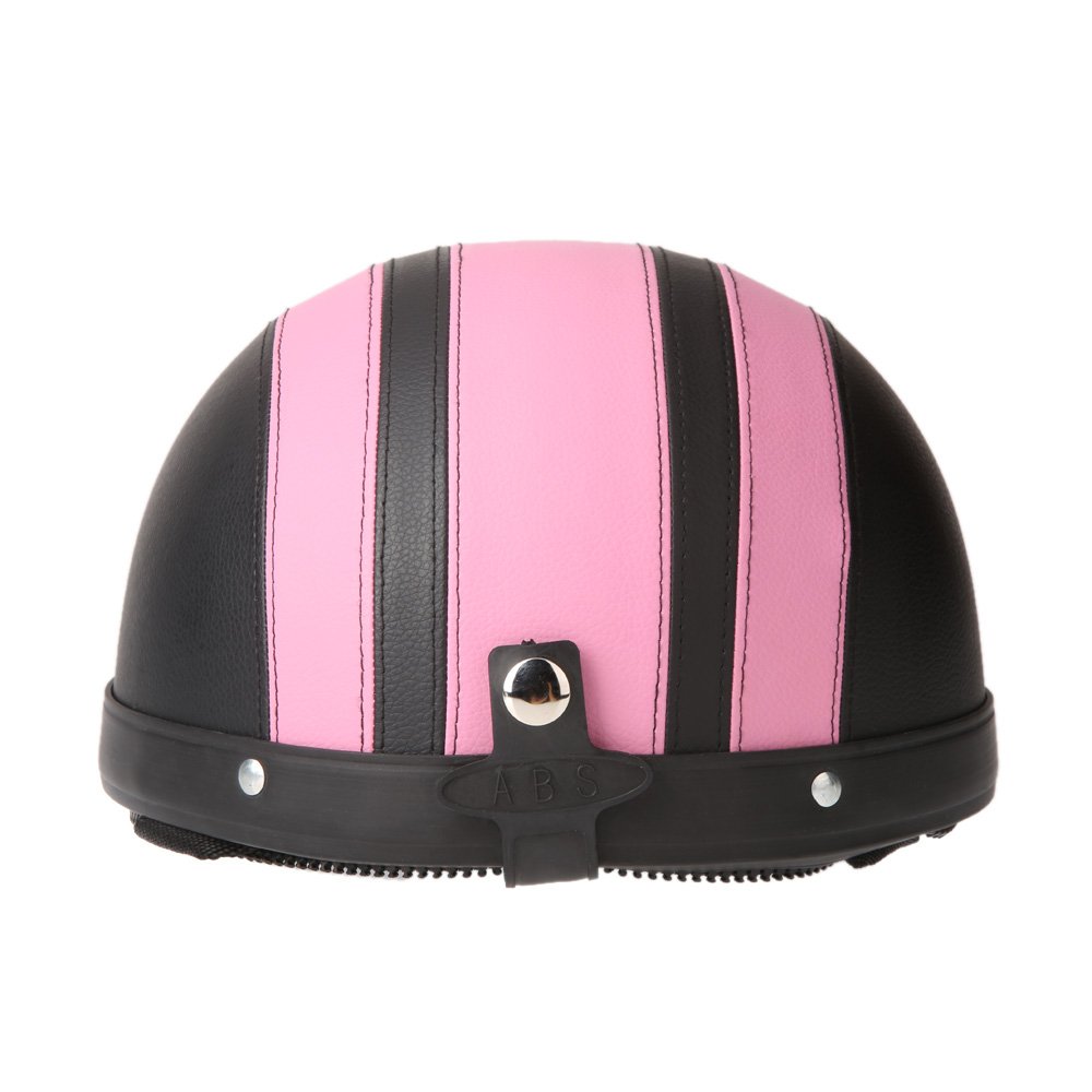 HUIOP Casques de Trottinette,Moto Scooter Open Face Demi Casque de Cuir avec visière UV Lunettes Retro Vintage Style 54-60cm