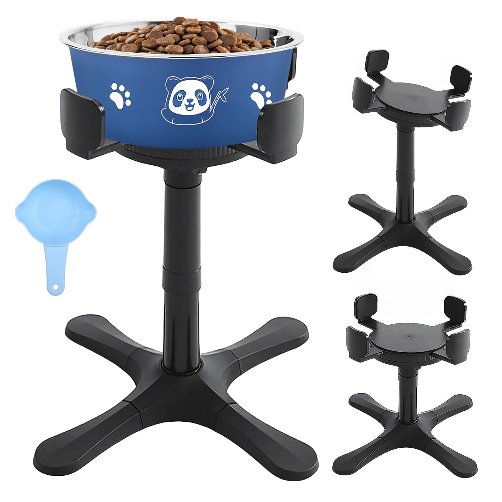 Raised Dog Bowl Stand – Adjustable Elevated Dog Bowls with Stainless-Steel Bowl, Tilted & Height-Adjustable Stand for Small, Medium & Large Dogs, Non-Slip Design