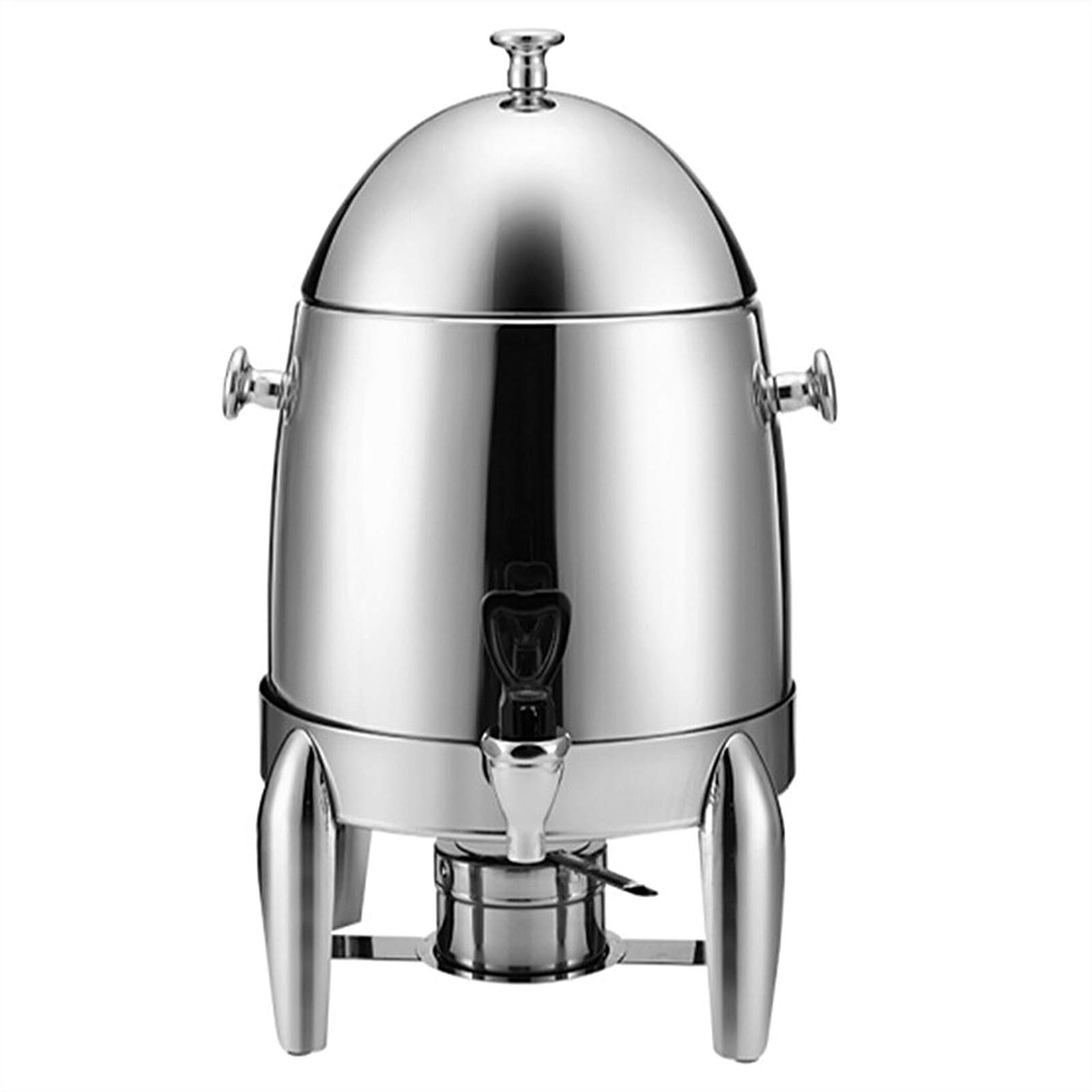 MYUYEE 12L Stainless Steel Heavy-Duty Hot Beverage Dispenser, Mirror Polished Chafer Urn With Leak Free Faucet And Fuel Holders,Stainless Steel Bucket