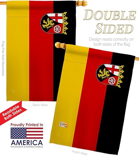 Miniatura 3 de Rhineland Palatinate Garden House Flags Set Regional Germany States Central Europe Territory Old History Country Particular Area Small Decorative