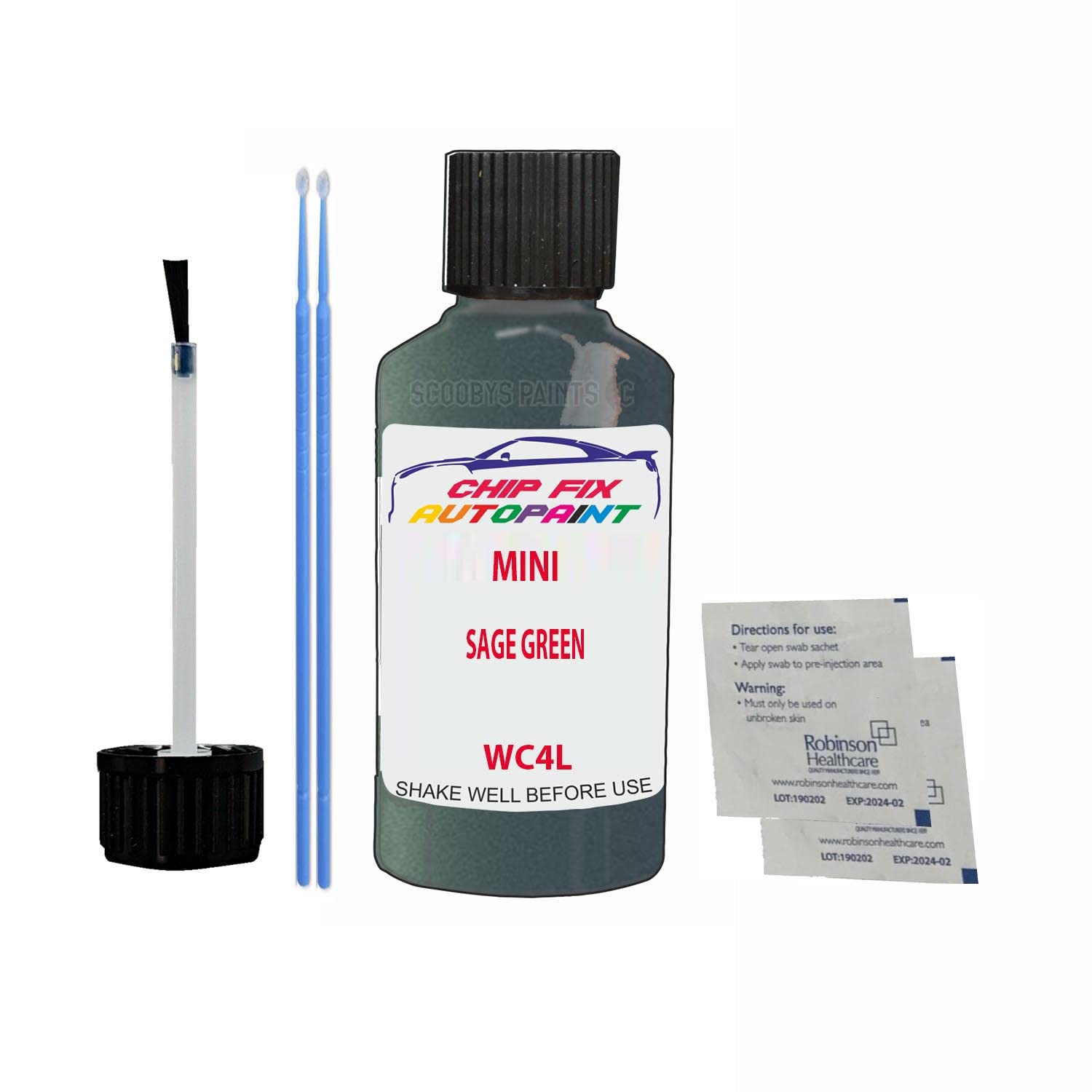 Scoobys Paints Back In The Mix Sage Green Touch Up Paint For Mini Cooper Countryman Wc4l 2019-2022 30Ml Bottle Brush Scratch Stone Chip Repair Pen