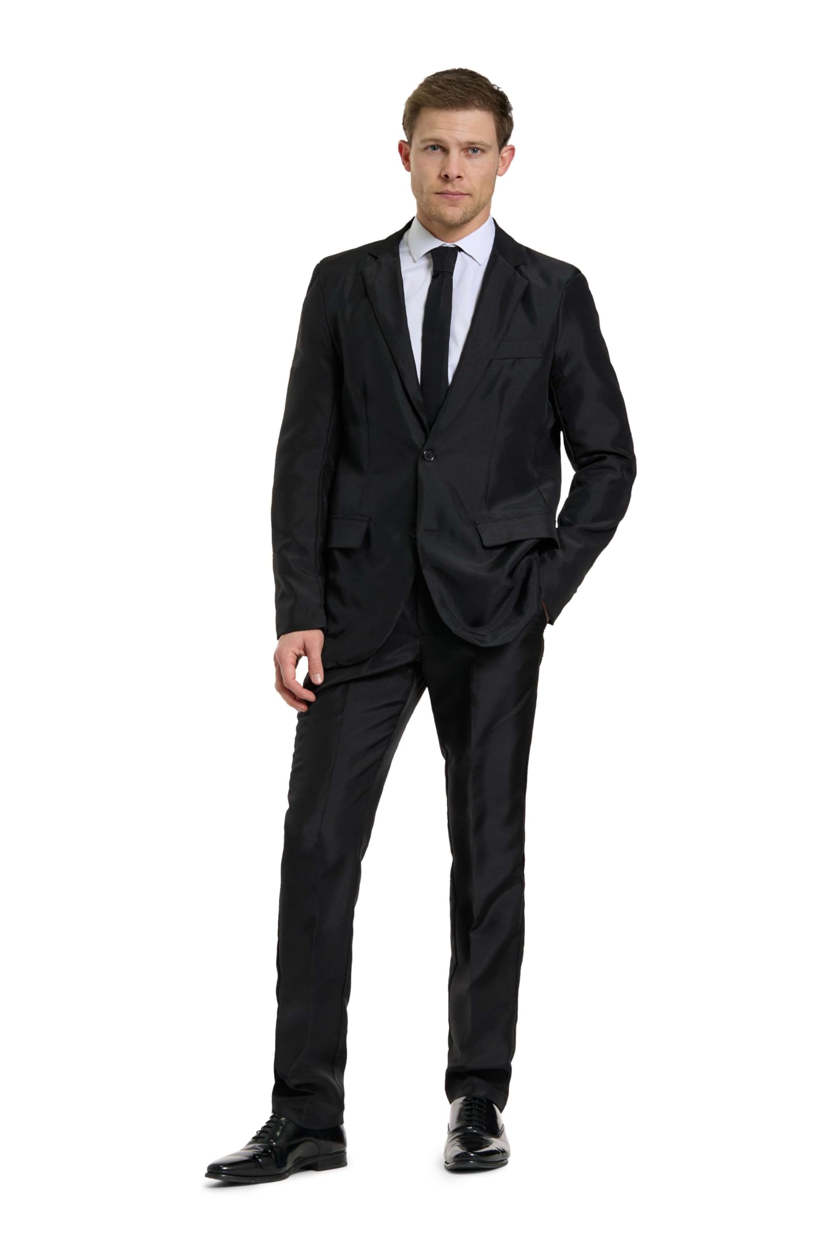 OFFSTREAM Men's Party Costume - 2 Piece Solid Color Outfit with Jacket - Pants & Tie