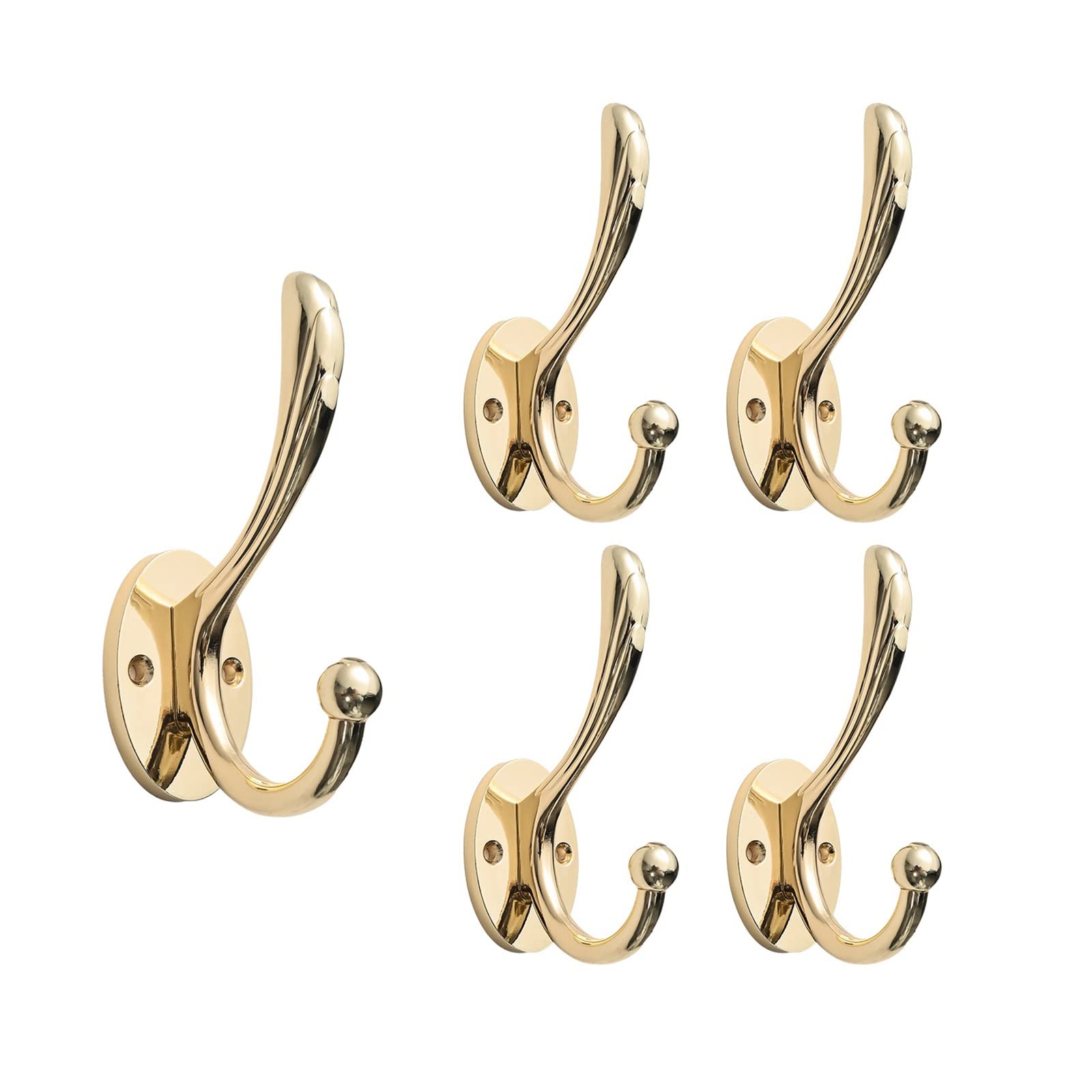 Kleiderbügel Wandhaken, Kleiderhaken, Kleiderhaken for Badezimmer, Gold, Küchenhaken, Kleiderhaken, Wandgarderobe, Heimdekoration Für Kleidung Hüte (Color : 923-5PC Hooks)