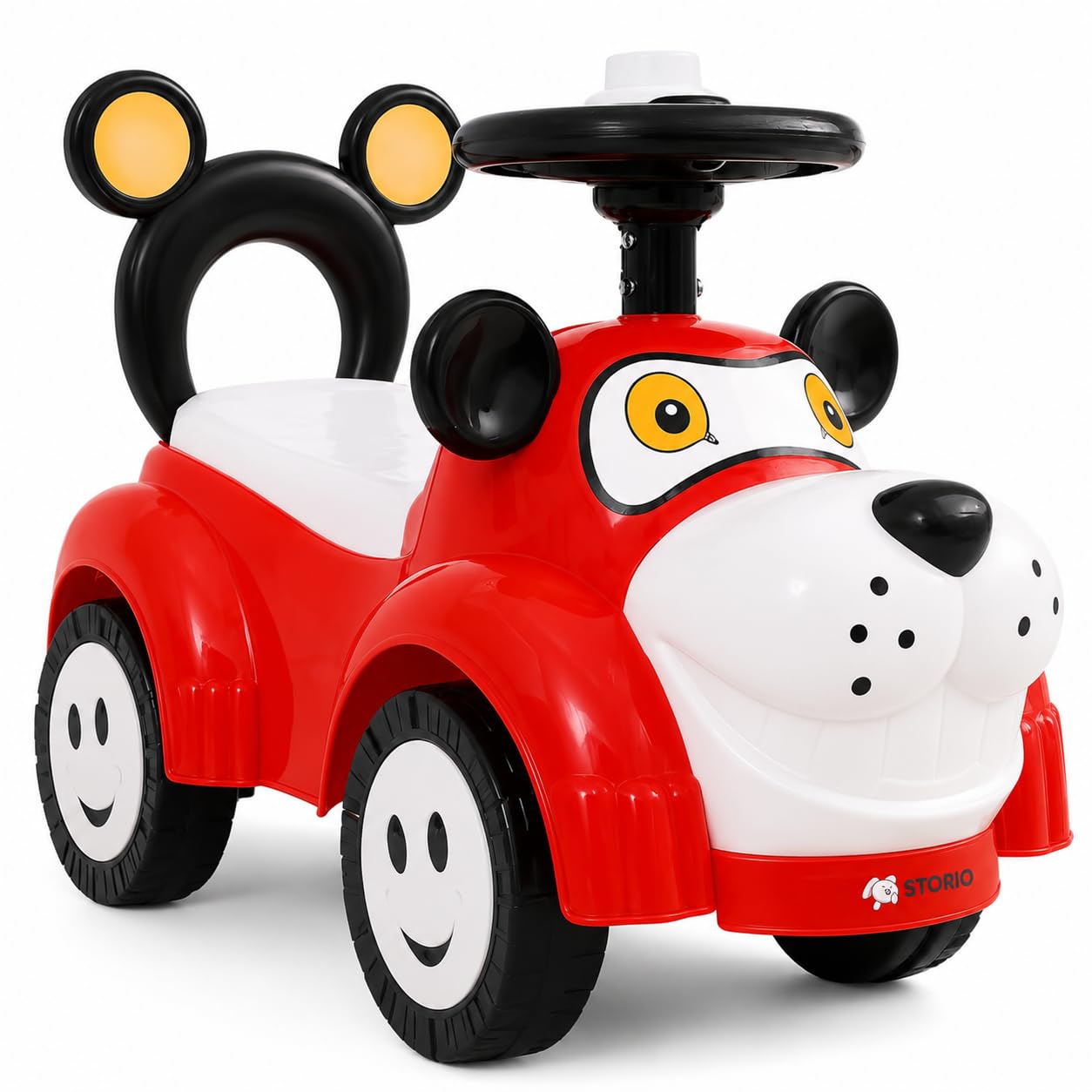 Storio Kuku Kids Ride-On Car – Push Toy for Boys & Girls, Comfortable & Durable, Red Color-image-22