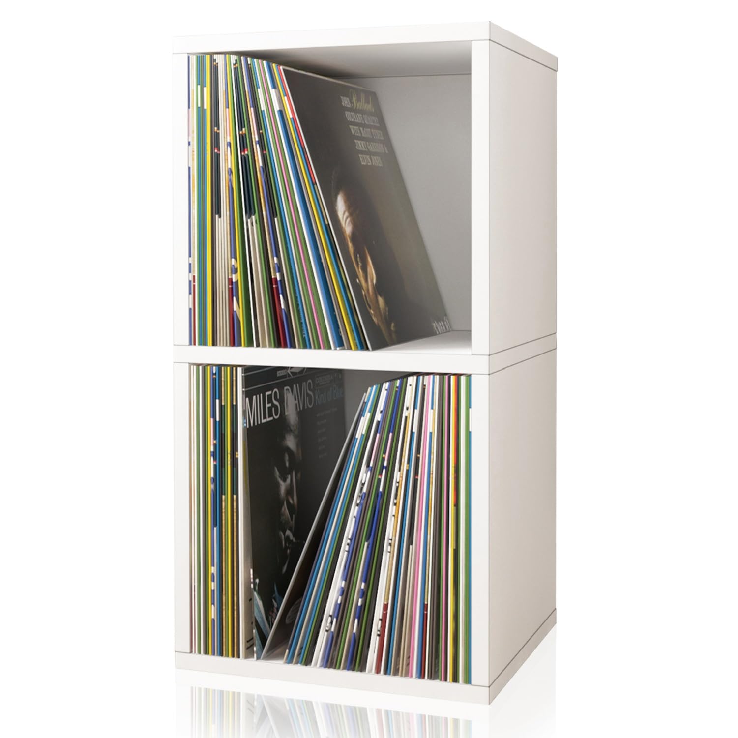 Way Basics Book Shelf 2 Tier - Vinyl Record Storage (Tool-free Assembly)