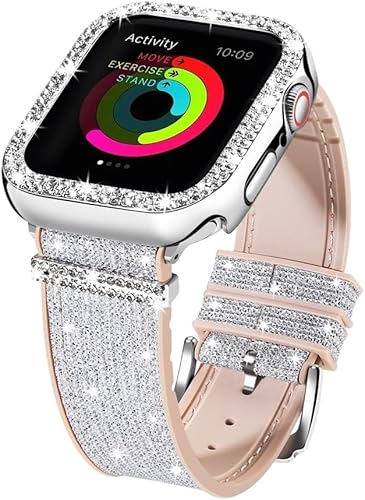 Funda de silicona brillante compatible con Apple Watch Band de 1.496 pulgadas, 1.575 pulgadas, 1.614 pulgadas, 1.654 pulgadas, 1.732 pulgadas, 1.772