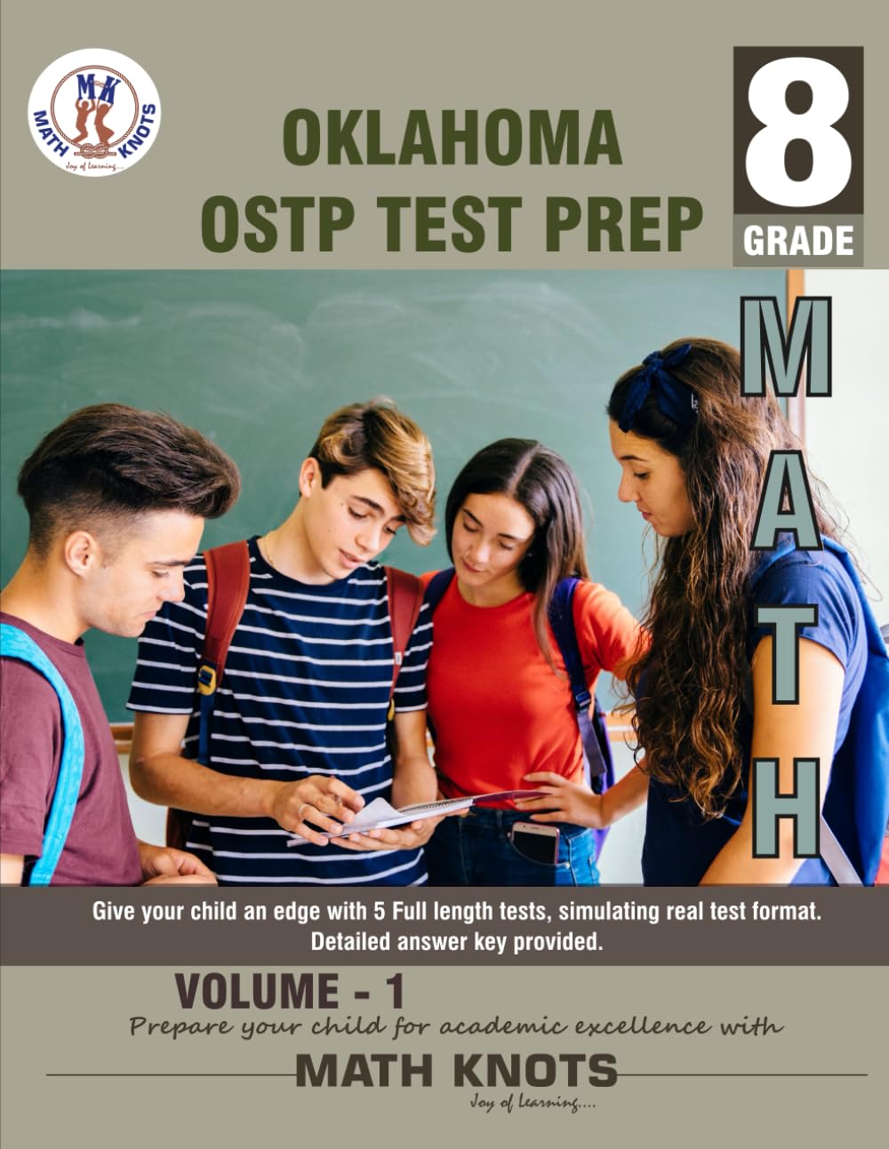 OKLAHOMA State (OSTP) , 8th Grade MATH Practice Tests ,Volume 1