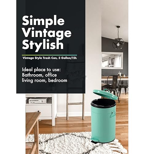 Miniatura 2 de Cubo de basura de baño con tapa, cubo de basura para dormitorio con tapa de cierre suave