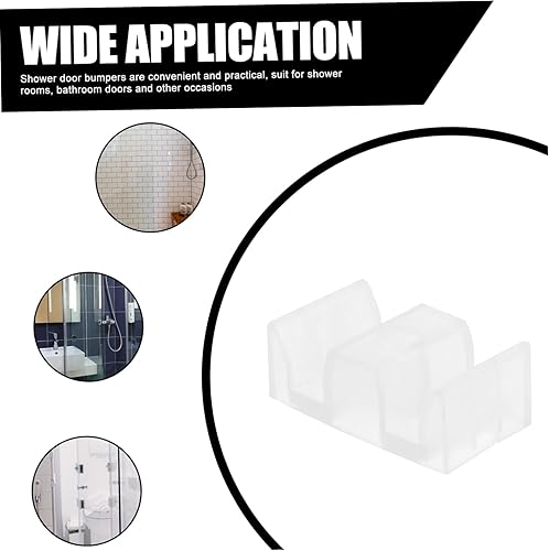 Miniatura 10 de DOITOOL Bloques de ducha, 10 piezas de plástico para puerta de ducha, guía inferior para puerta corredera, almohadilla de cuero, accesorios de