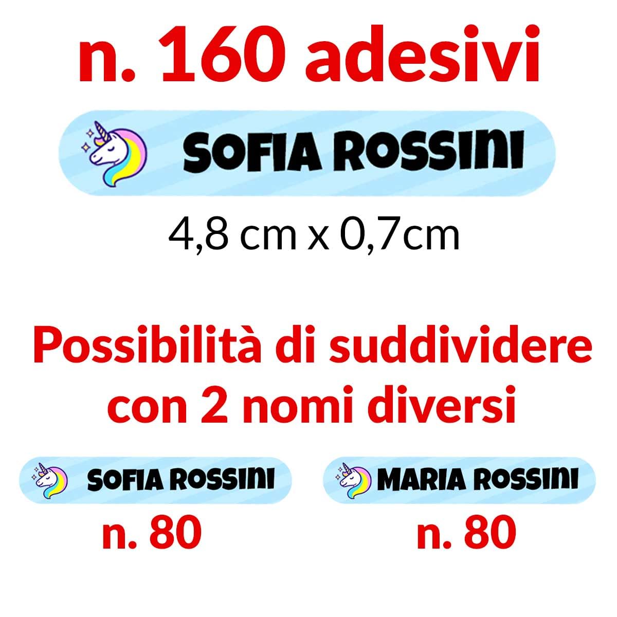 Etichette Adesive Personalizzate Per Scuola - 160 Pezzi Ultraresistenti E Impermeabili