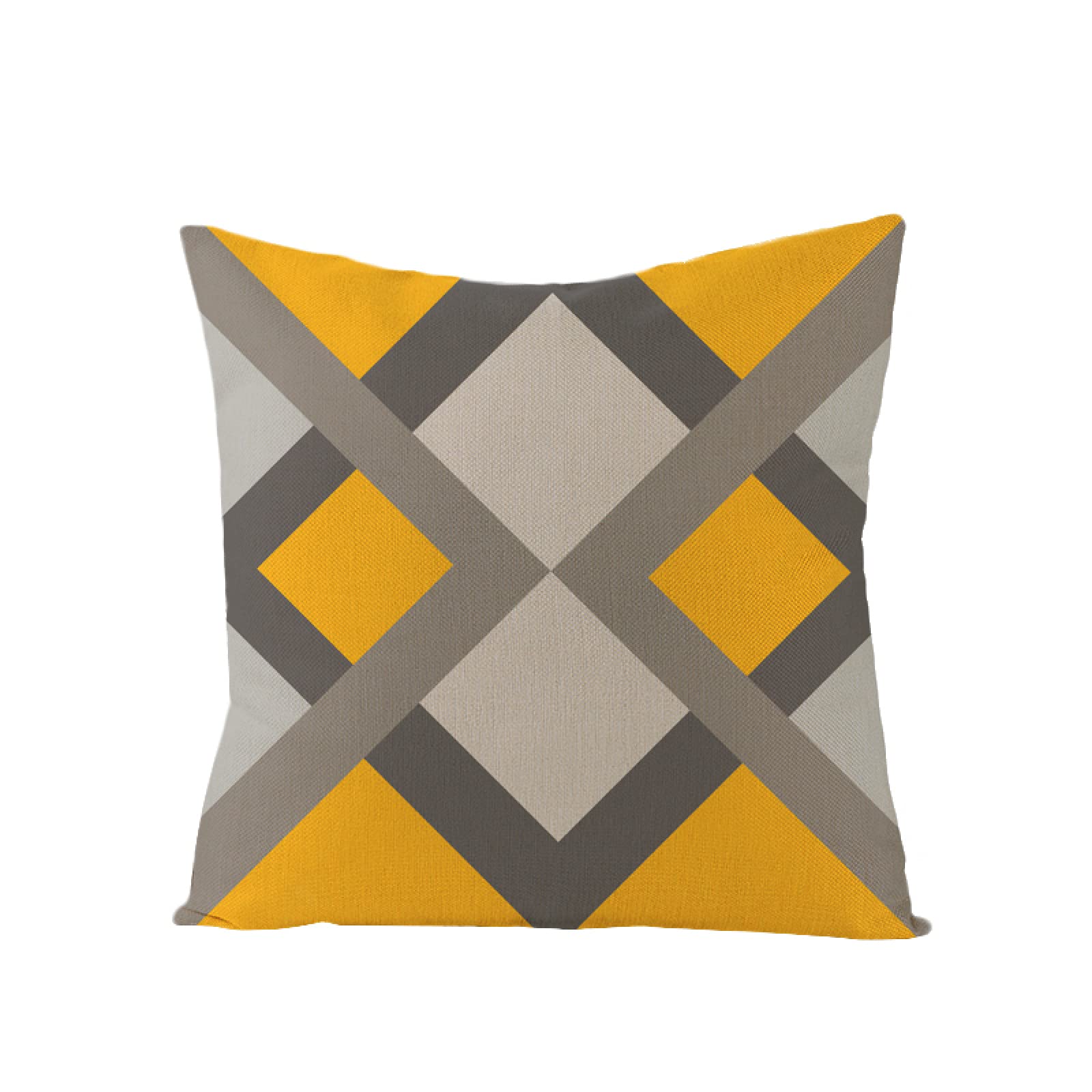 Sofa Fundas Cojines 60x60 Pack de 4 Cuadrado,Funda de Almohada Lino con Cremallera Invisible,Funda de Cojín Decoración para Hogar Sala Cama Jardín Silla Coche-geometría