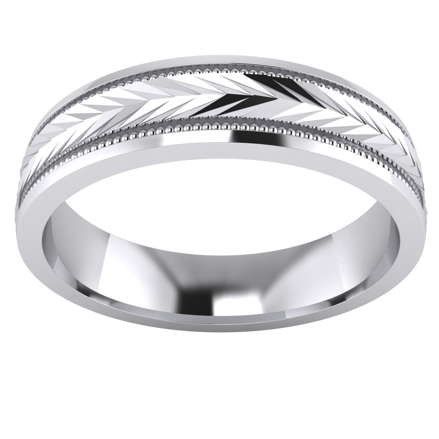 LANDA JEWEL 5 Styles Heavy Solid Sterling Silver Wedding Band Diamond Cut Patterned Ring Comfort Fit Unisex product thumbnail 3
