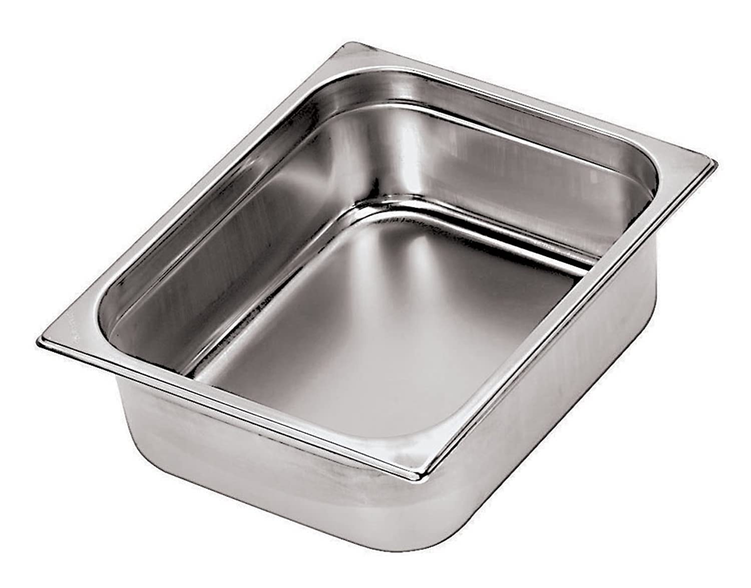 Paderno World Cuisine 7 inches by 4 3/8 inches Stainless-Steel Hotel Pan - 1/9 (Depth: 2 1/2 inches)