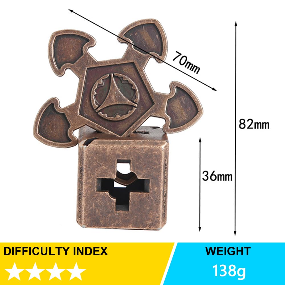 OBEST Metall Puzzle Spielzeug – Knobelspiel, Gehirn-Training, Hohe Schwierigkeit