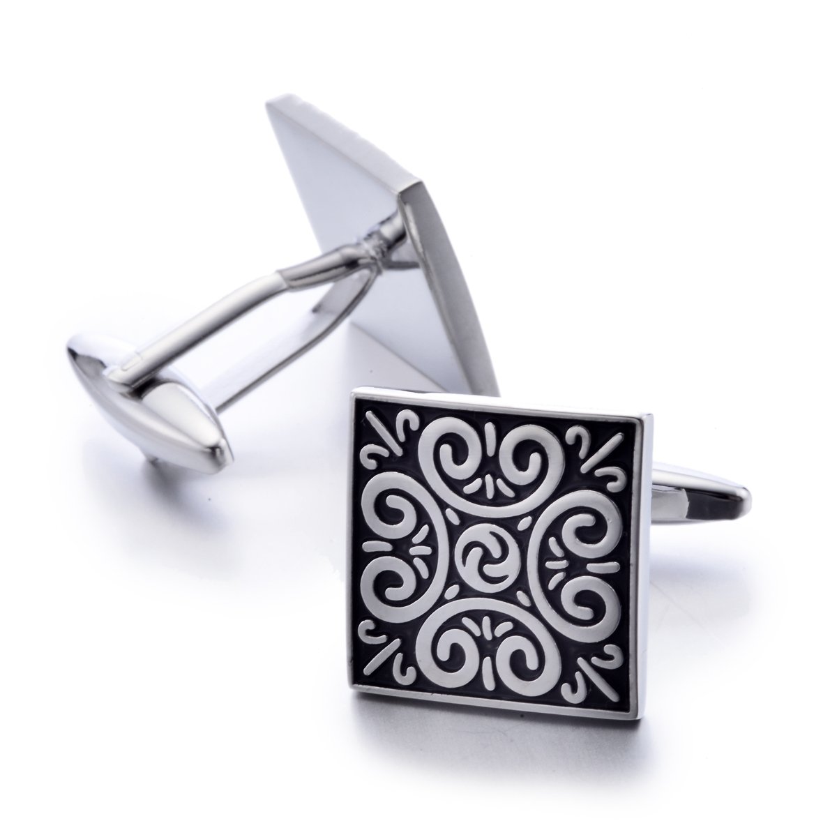 U2U Jewelry Stainless Steel Whale Back Cufflinks Religion Pattern For Men Weddings,Birthday Gifts