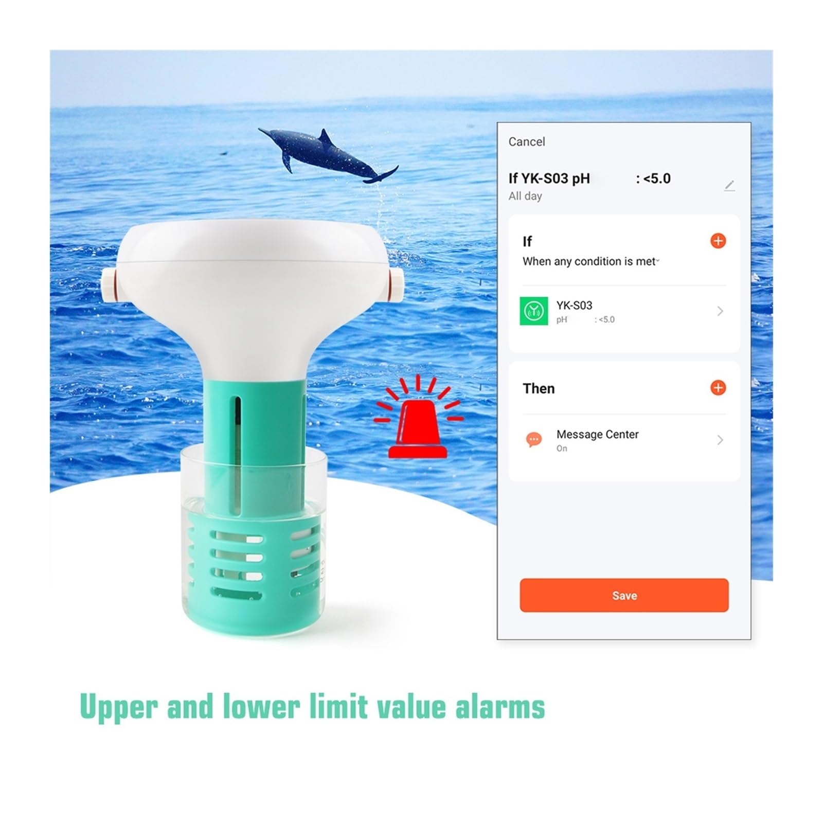 Zestaw do badania wody, Intelligent Chlorin Meter 7 in 1 PH ORP EC Total Dissolved Solids Salinity Temp CL Test Swimming Pool Water Tester
