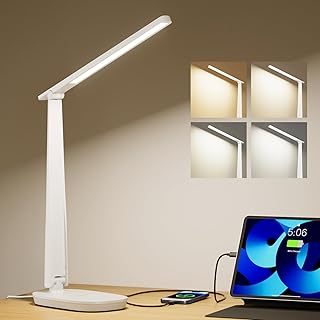 Honeywell LED Desk Lamp for Home Office, Eye-Caring Light with 4 Color M...