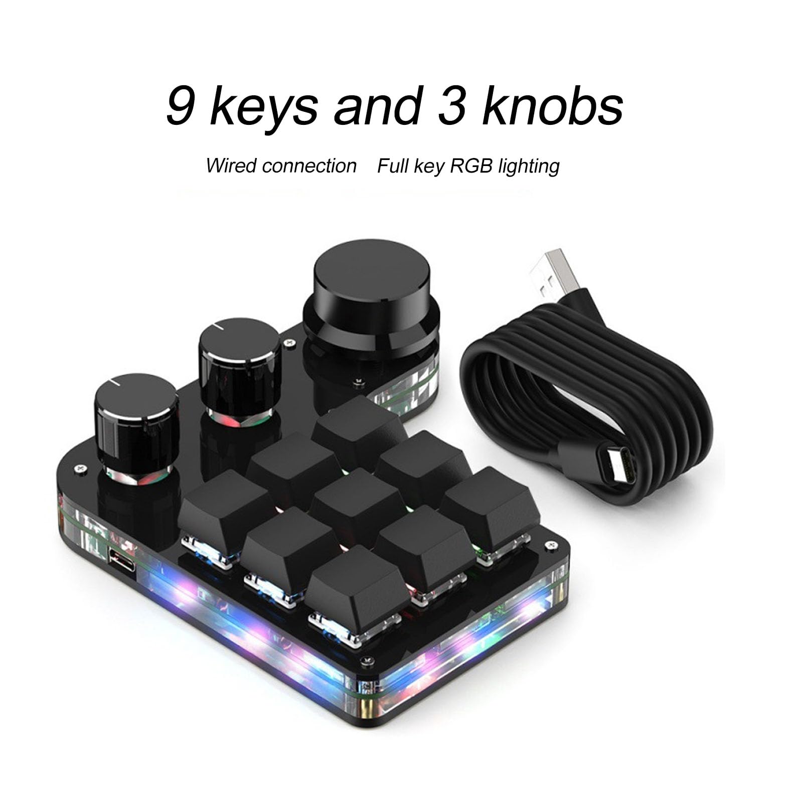 Mini Macro Mechanical Gaming -toetsenbord, 12 Toetsen 3 Knoppen, een