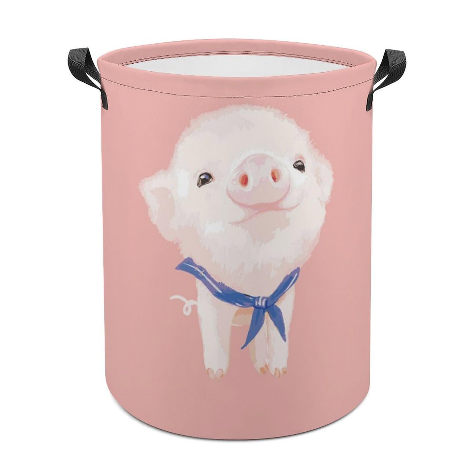 MHYRAC Laundry Hamper, Pink Pig Laundry Basket, Washing Basket with Handle
