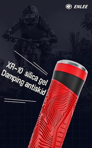 Miniatura 3 de ENLEE Agarres de mango de bicicleta de montaña, agarre de goma suave antideslizante para bicicleta BMX MTB Downhill plegable