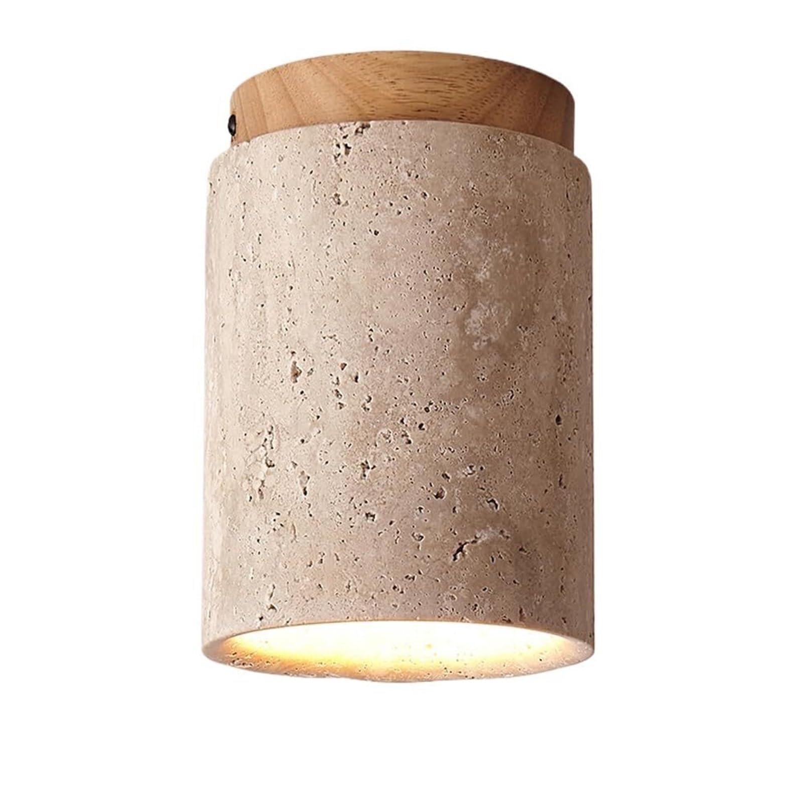 KHUKHU Mid Century Marble Small Hallway Ceiling Light Fixtures Farmhouse Close to Ceiling Light Natural Stone Rustic Ceiling Lamp Vintage Porch Light for Entryway Porch Balcony Lounge(Wood)