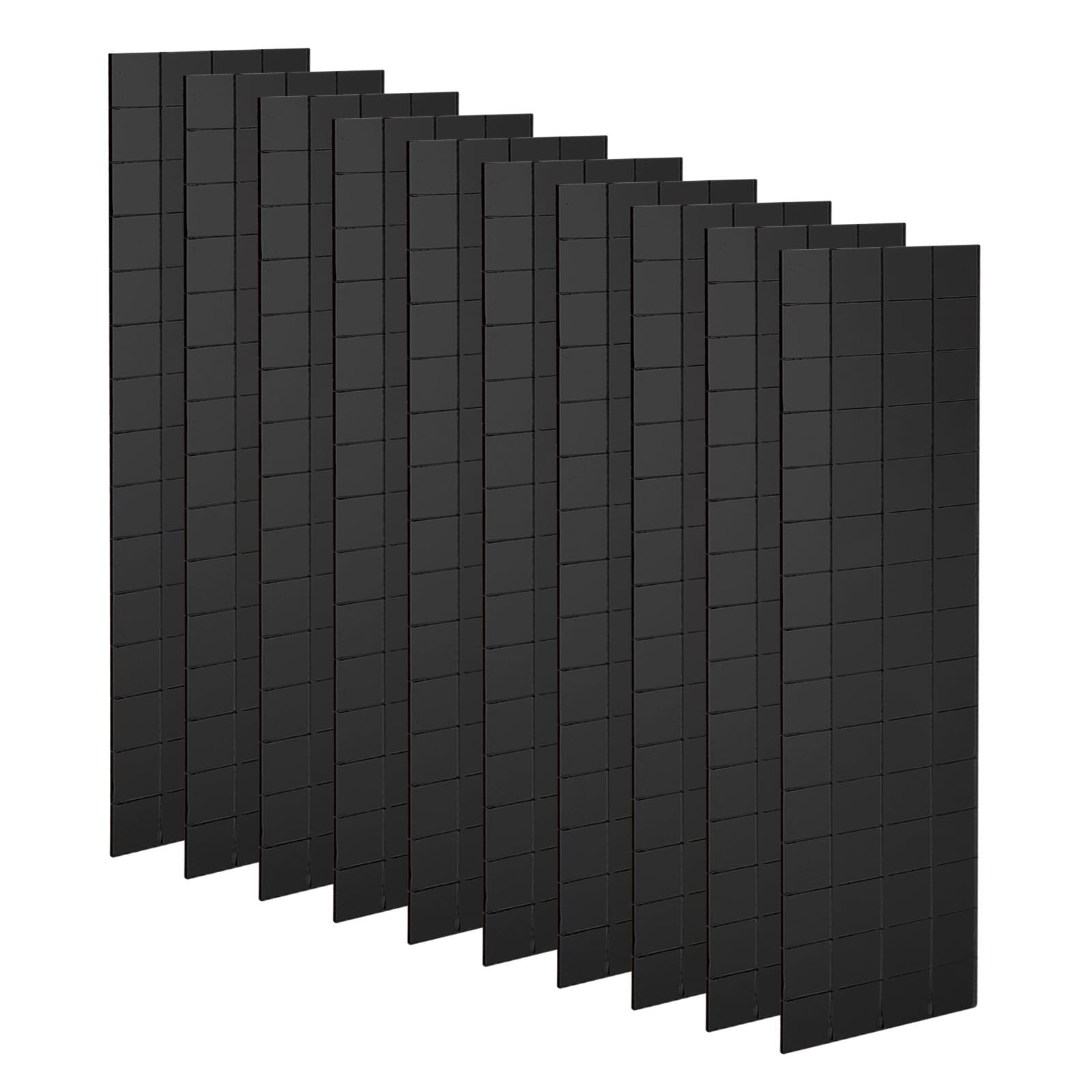 Sourcing Map 10mm x 10mm Black Mirror Mosaic Tiles, 1200 Pieces, Peel and Stick, Modern Style, Solid Reflective Pattern