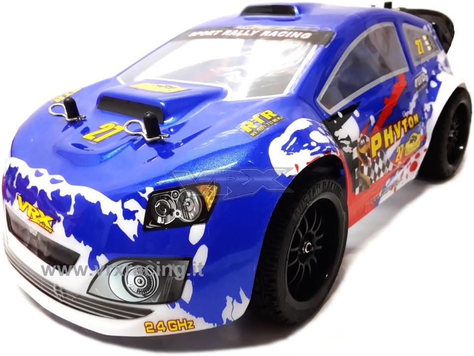 VRX Road Flash Rally XR16 EBL 1/16 Brushless Radio 2.4 GHz Lipo 7.4 V RTR 4WD with Double Metal Frame Homokinetic Body Series Blue