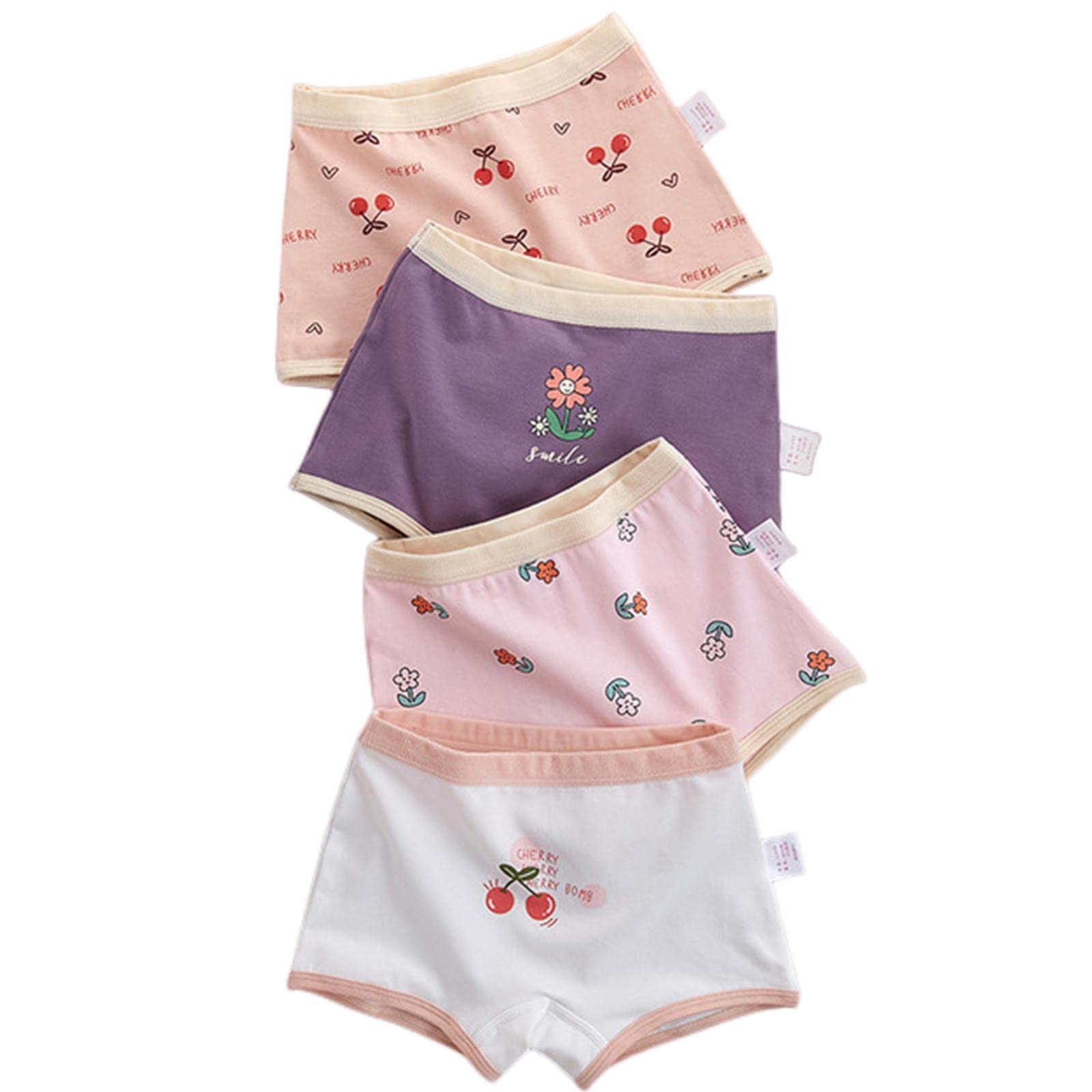 Kids underwear Girls Underpants Kids Cotton Underpants Kids Briefs Cartoon Shorts 4Pcs Piece