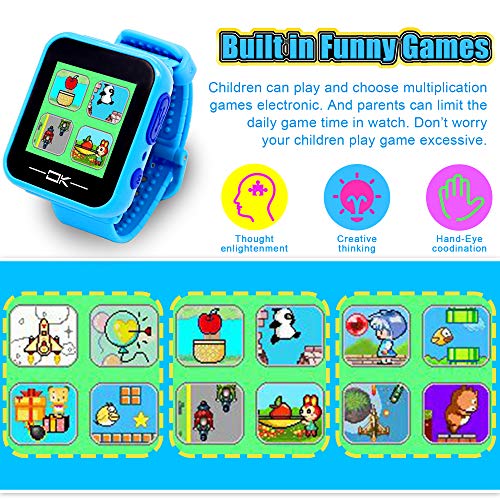 Pussan Kids Smart Watch for Boys Kids Toddler Watch Toys for 3-10 Year Old Boys Kids Smartwatch Multi-Function Game Watch with Camera USB Charging Best Toy Christmas Birthday Gifts for Kids Blue
