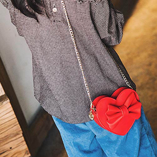 Mily Mini Heart Shape Crossbody Handbag Coin Change Purse for Toddlers Little Girls3