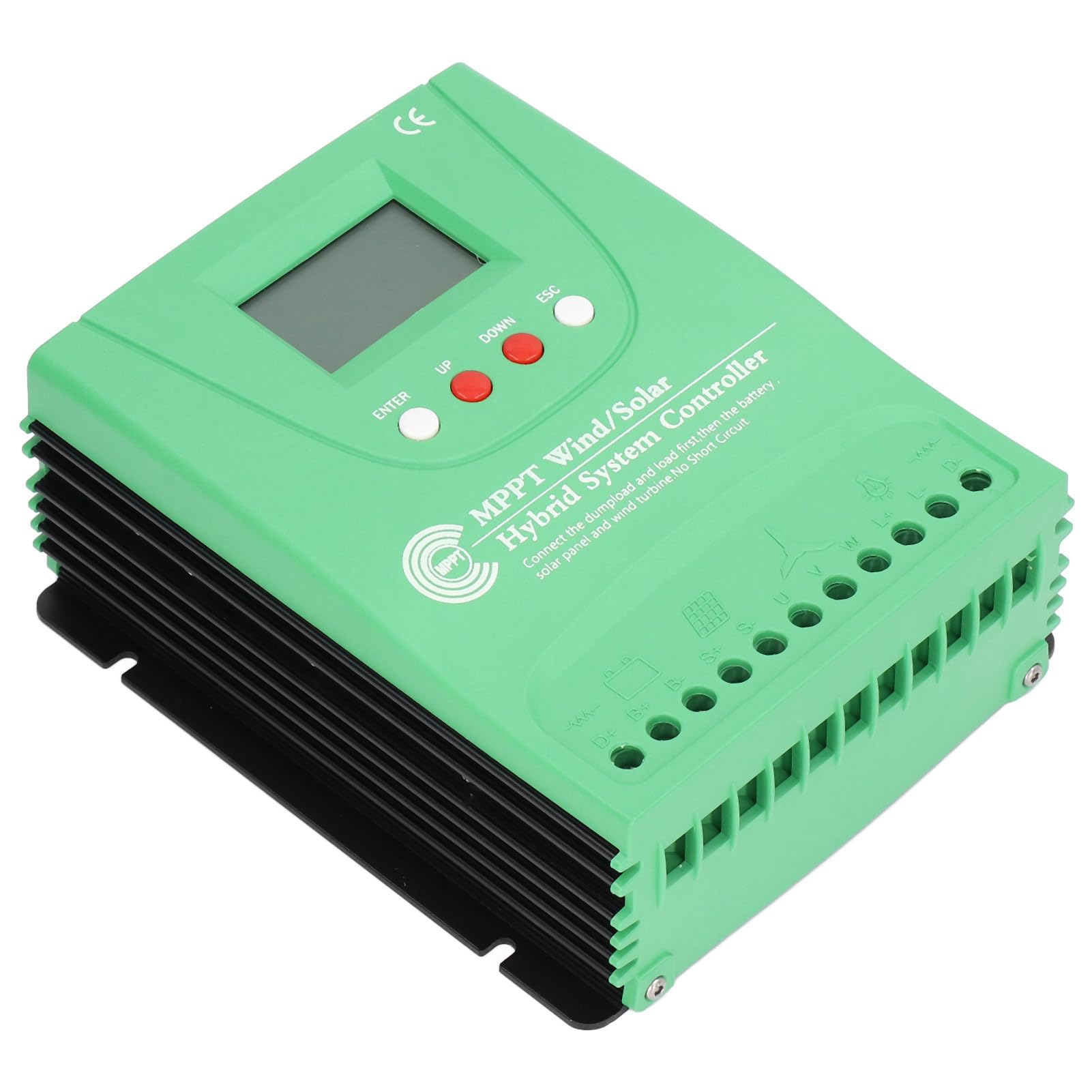 Controller di Ricarica Ibrido Solare Eolico 12 V 24 V MPPT Ad Alta Efficienza per Sistemi Di Energia Rinnovabile Verde 174 X 145,5 X 70 Mm (GPI6060)