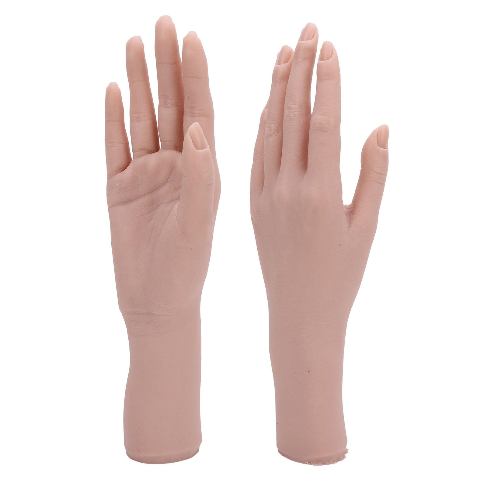 TOPINCN Biegbares Weibliches Handmodell aus Silikon für die Nail-Art-Übung, Wiederverwendbares Display-Handmodell, Weiche Trainingshand für Maniküre-Anfänger