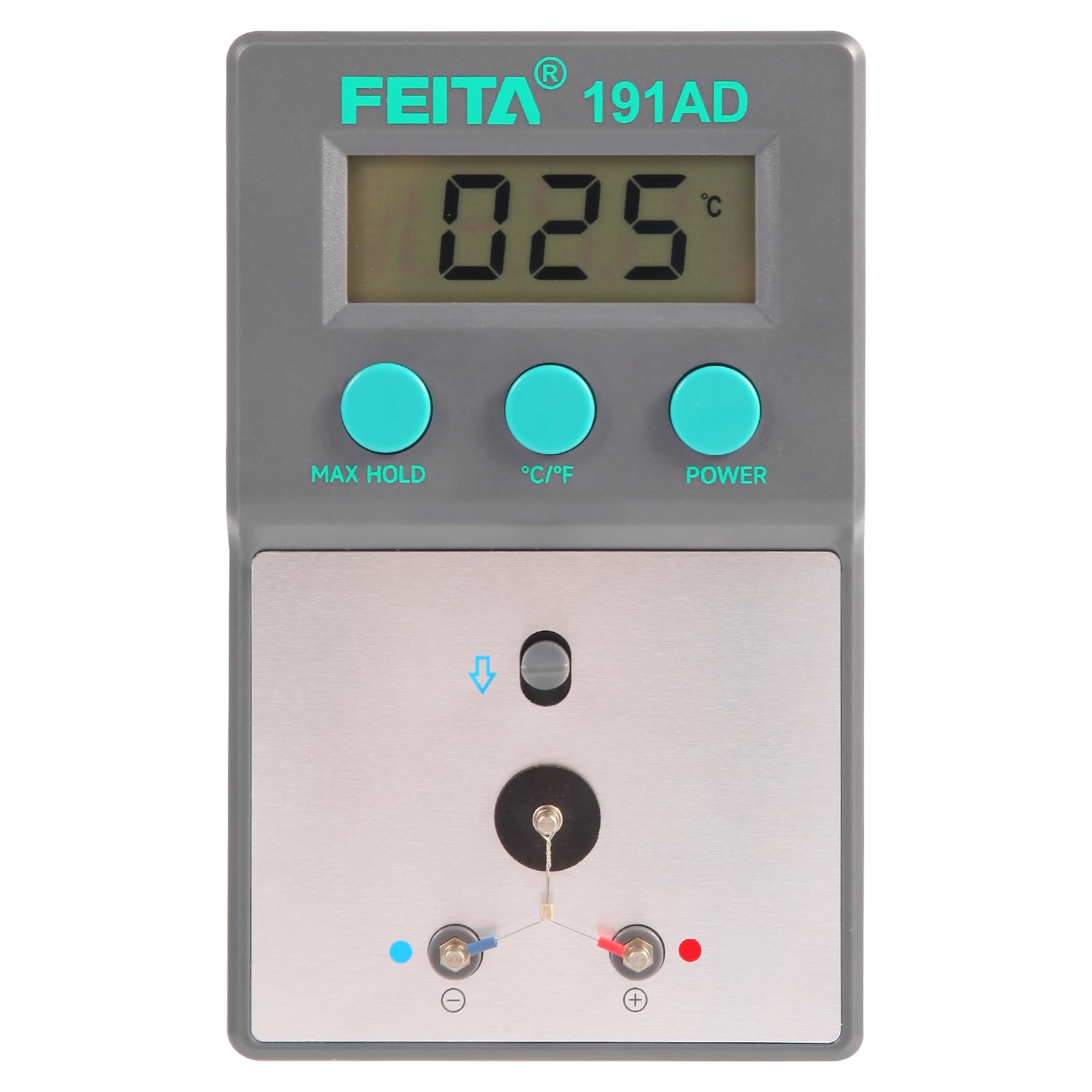 FEITA 191AD Soldering Tip Thermometer with AUTO & MAX Hold Feature, C and F Digital Display Soldering Iron Temperature Tester