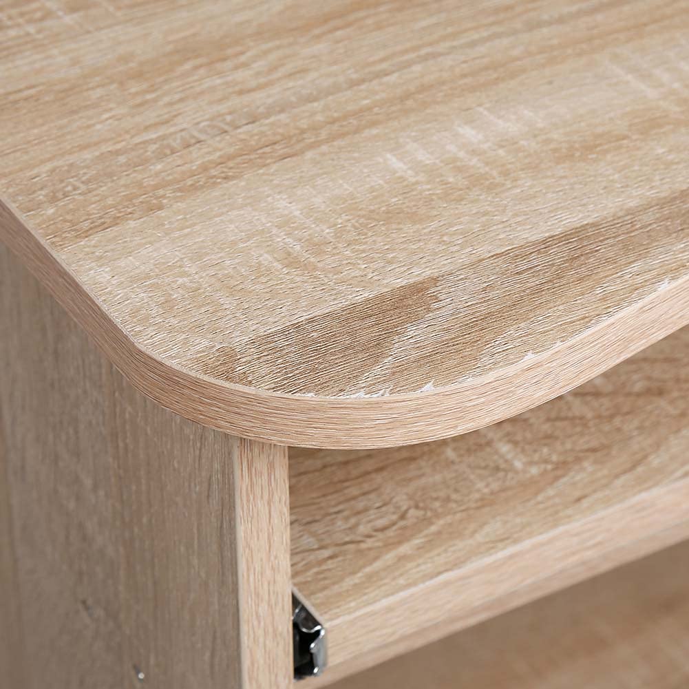 BAKAJI Schreibtisch mit ausziehbarer Tastaturablage, Unterablage und Pora Fach, Computertisch, Arbeitstisch, PC-Tür aus MDF-Holz, mit 4 Rollen, Moderne Einrichtung für Zuhause, Büro, Kinderzimmer