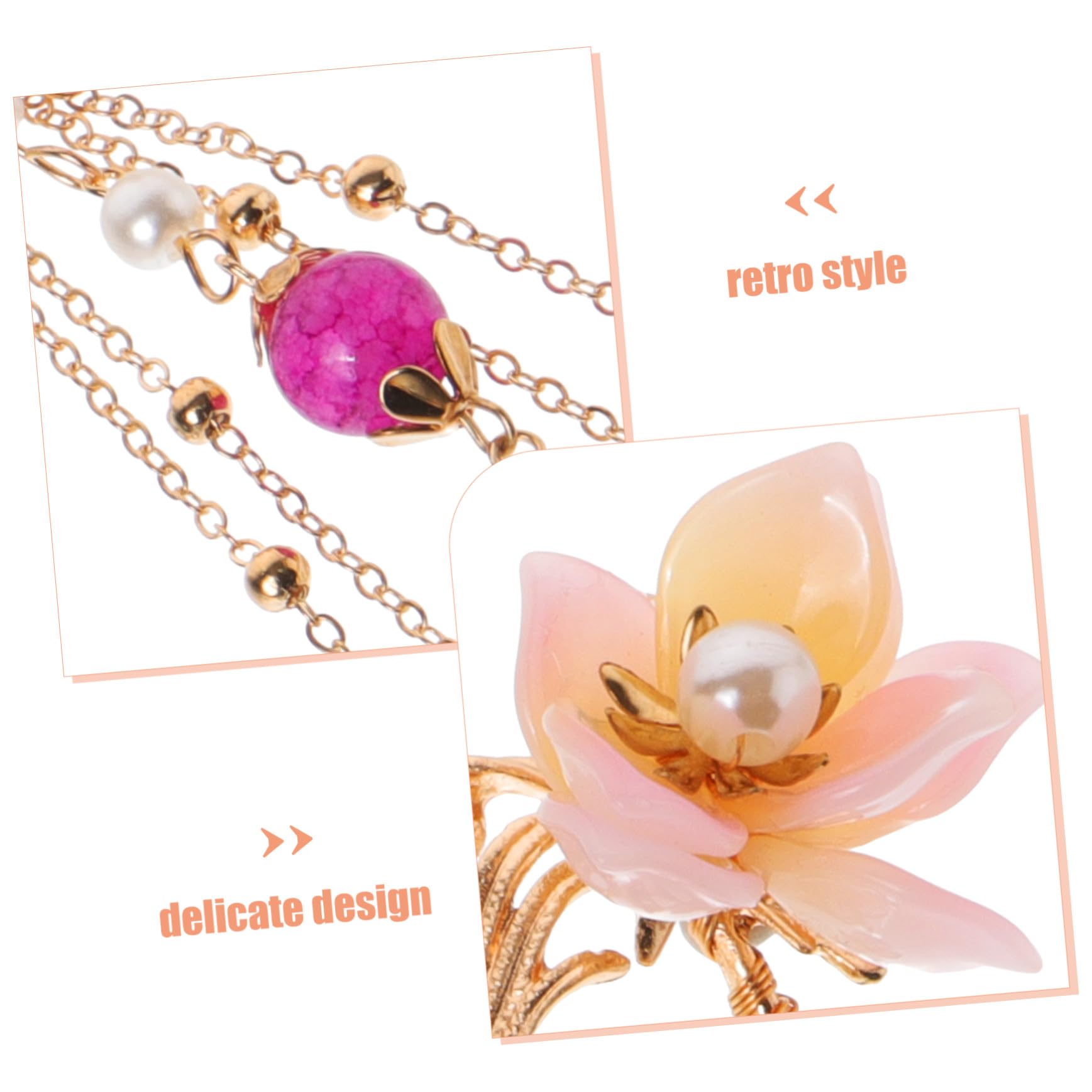 Gatuida Perlenhaarnadel Traditioneller Haarschmuck aus Legierung im Chinesischen Stil Retro mit Quasten Haarspange für Lange Haare für Frauen bei Festen und Cosplay