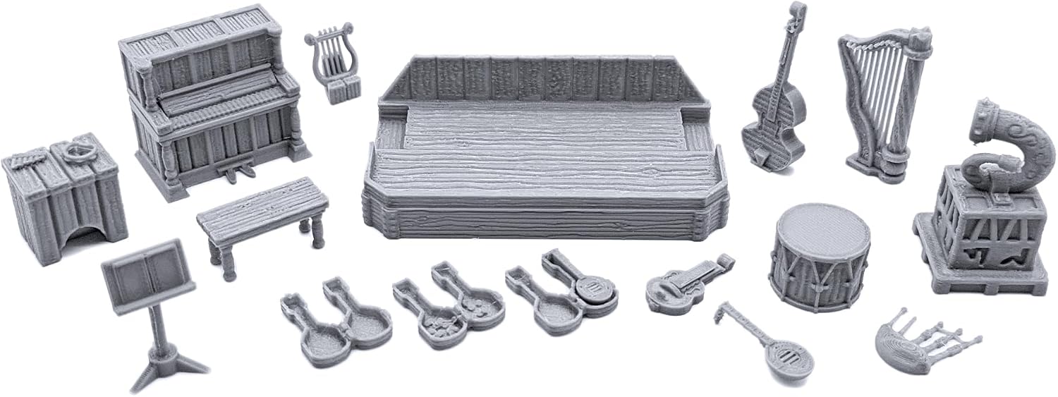 EnderToys Music and Sound by EC3D, 3D Printed Tabletop RPG Scenery and Wargame Terrain 28mm Miniatures