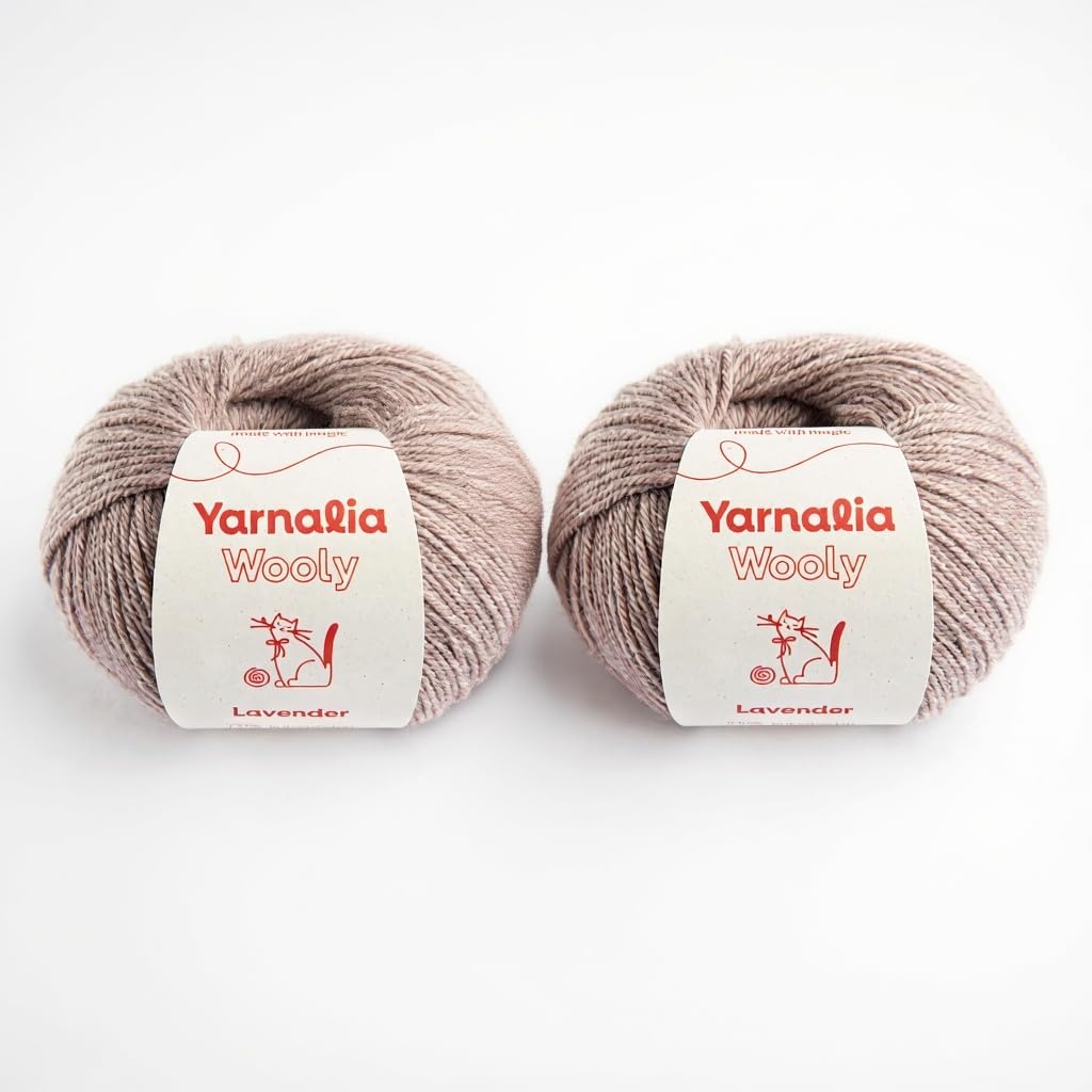 Wooly Merino Worsted Weight Yarn 2-Pack, Fine Superwash Merino Wool, Ultra-Soft and Durable Yarn for Knitting and Crocheting, Available in 11 Colors,