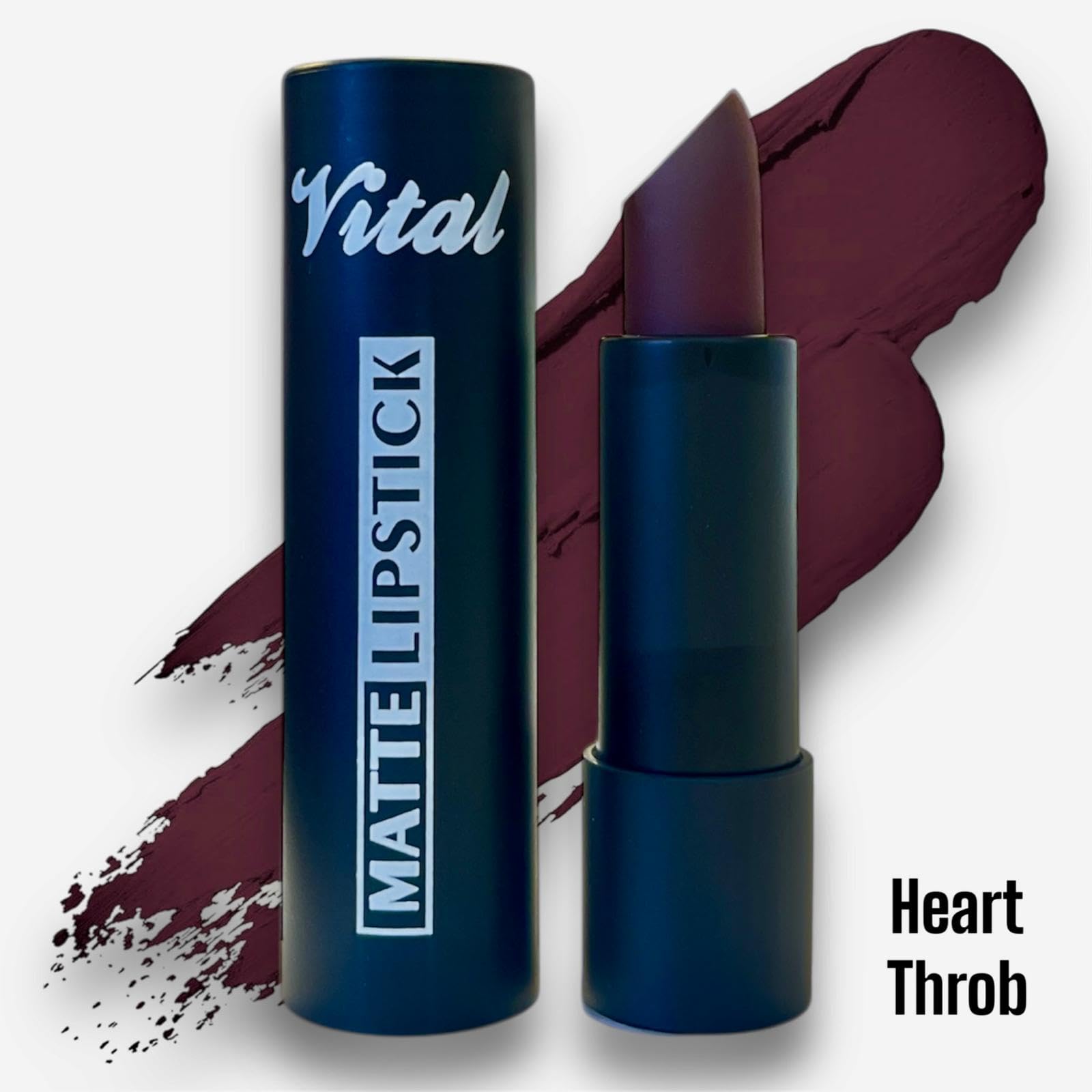 Vital Horizon Matte Lipstick - 27 Rich Shades - Long-Lasting, Waterproof, Non-Drying Formula (Heart Throb) - Image 2