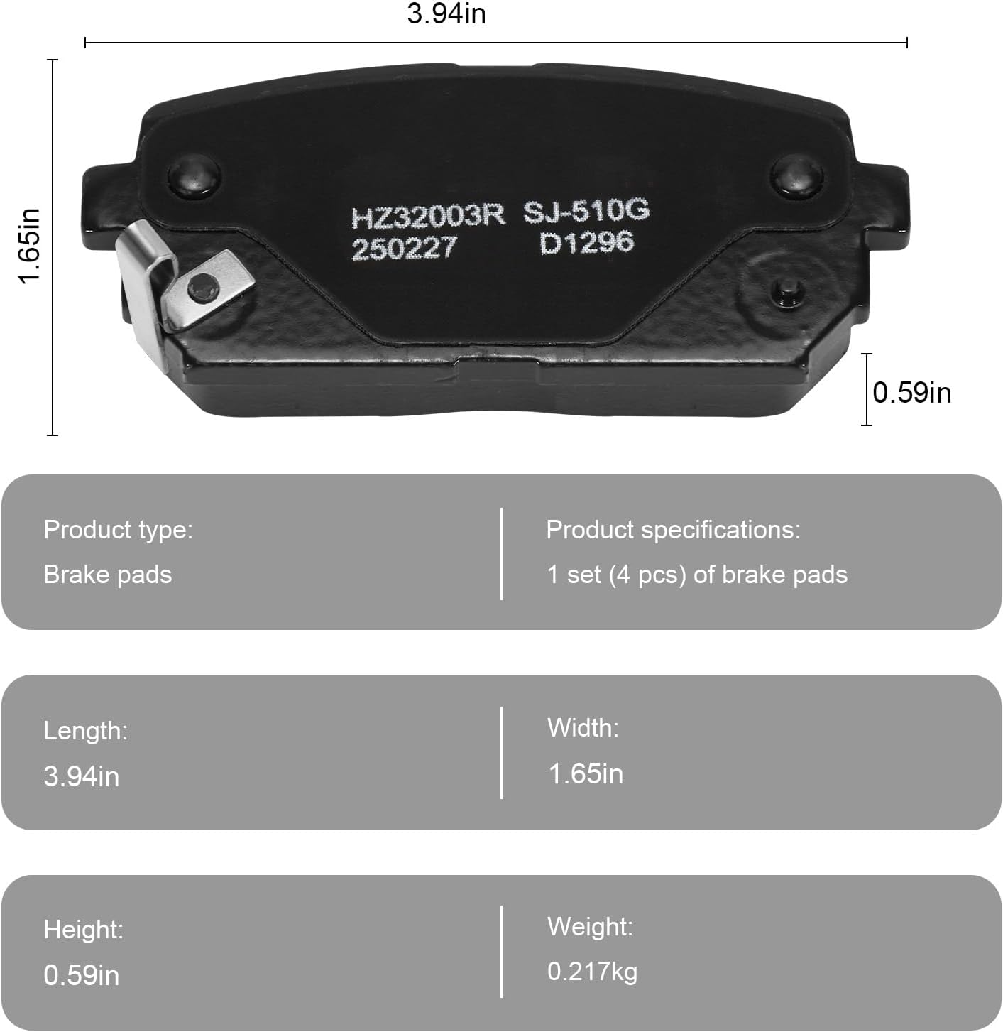 Rear Ceramic Brake Pads for 2007-2012 Kia Rondo