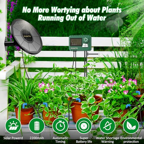 AnseTo-Sistema-de-Riego-Solar-con-Temporizador-Automatico-DIY-2024-ultima-Version-Kit-Riego-por-Goteo-para-Jardin-Balcon-Invernadero-con-15-Metros-de-Manguera-de-Agua-15-Mangueras-de-Goteo
